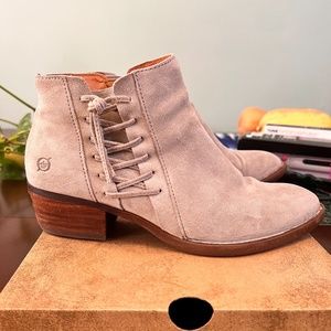Born Bessie Suede Bootie Taupe 9.5M